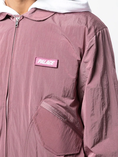 Shop Palace F-light Logo-patch Jacket In Pink