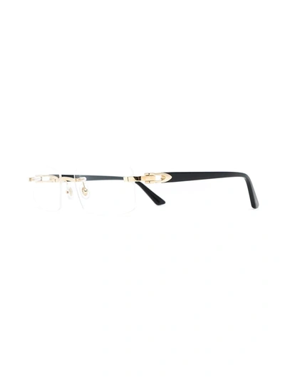 Shop Cartier Rimless Square-frame Glasses In Black