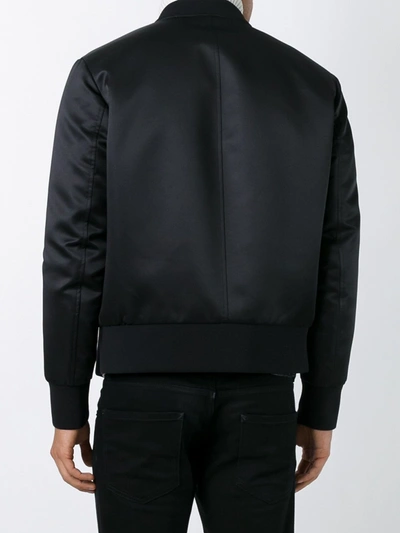 Shop Neil Barrett Eagle Print Bomber Jacket In Black