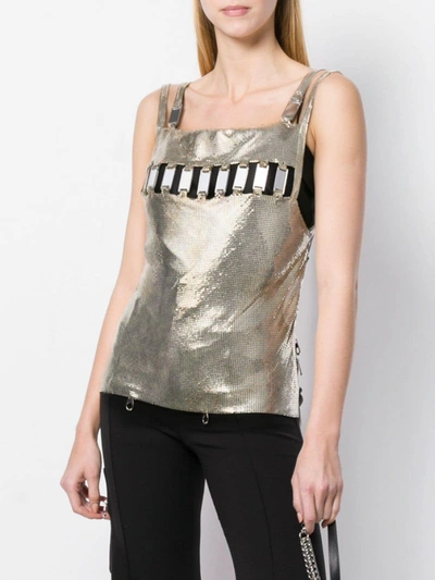 Pre-owned Rabanne 1990s Disco Mirror Blouse In Silver