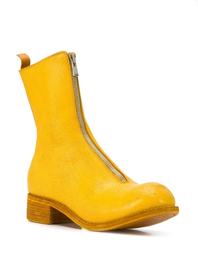 Shop Guidi High Ankle Boots In Yellow