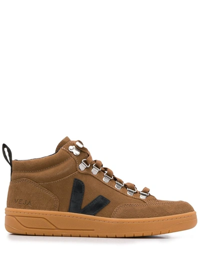 Shop Veja High-top Trainers In Brown