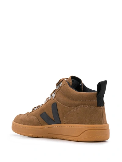 Shop Veja High-top Trainers In Brown