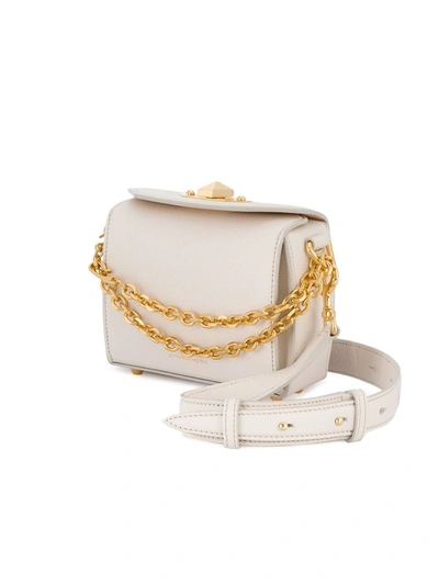 Shop Alexander Mcqueen White Box Mini Leather Shoulder Bag In Neutrals