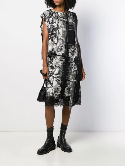 Shop Antonio Marras Floral Print Dress In Black