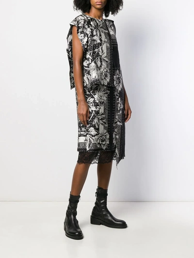 Shop Antonio Marras Floral Print Dress In Black