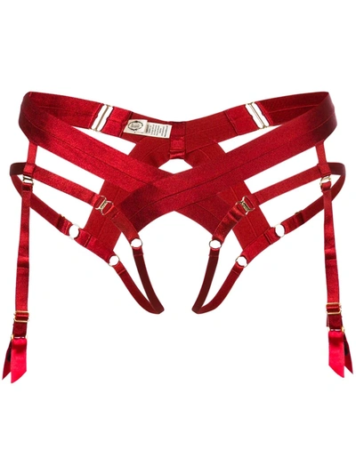 Shop Bordelle Suspender Belt In Red