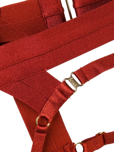 Shop Bordelle Suspender Belt In Red