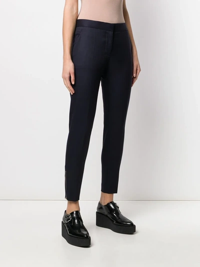 Shop Stella Mccartney Slim-fit Wool Trousers In Blue