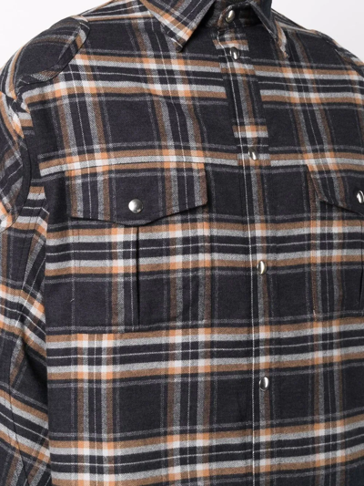 Shop Gmbh Check-print Button-up Shirt In Schwarz
