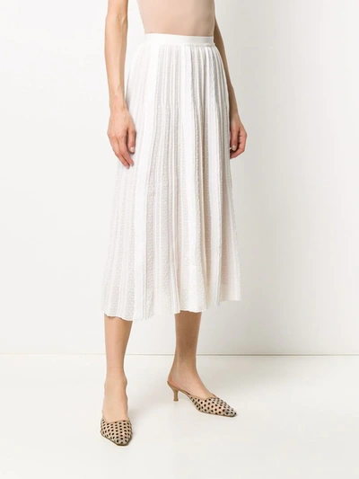 Shop Marco De Vincenzo Cable Panel Skirt In White