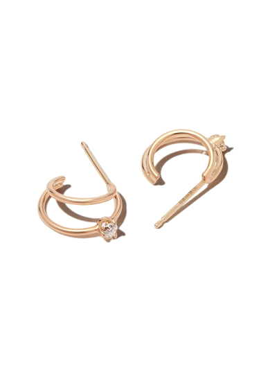 Shop Zoë Chicco 14kt Yellow Gold Diamond Hoop Earrings