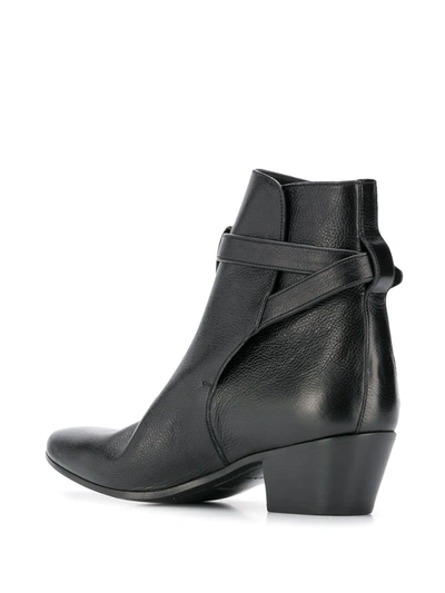 Shop Saint Laurent West Jodhpur Buckled Boots In Black