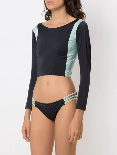 Shop Brigitte Long Sleeved Bikini Set In Multicolour