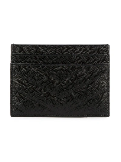Saint Laurent Monogram Quilted Cardholder In Black