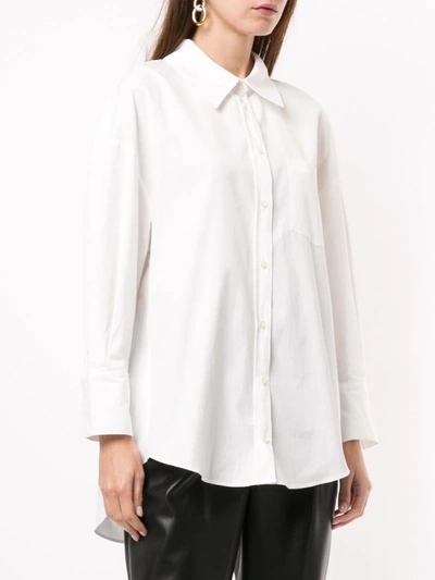 Shop Anine Bing Mika Long-sleeve Shirt In White