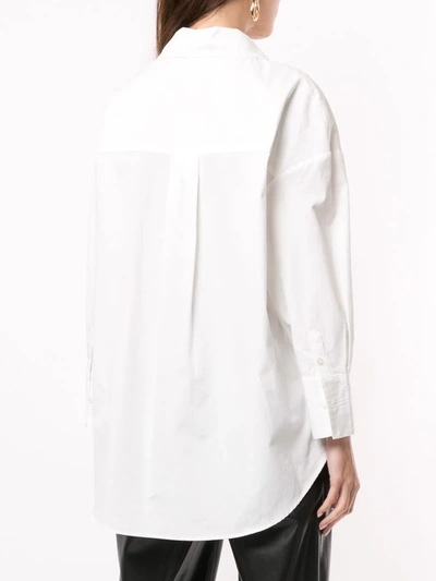 Shop Anine Bing Mika Long-sleeve Shirt In White