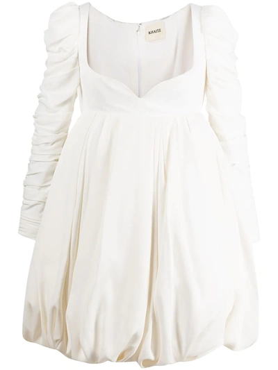 Shop Khaite Katie Ruched Minidress In White