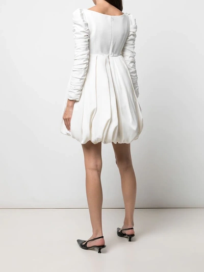 Shop Khaite Katie Ruched Minidress In White