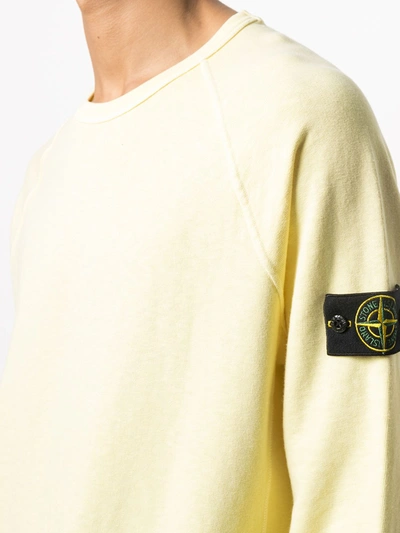 Shop Stone Island Logo-patch Sweatshirt In Yellow