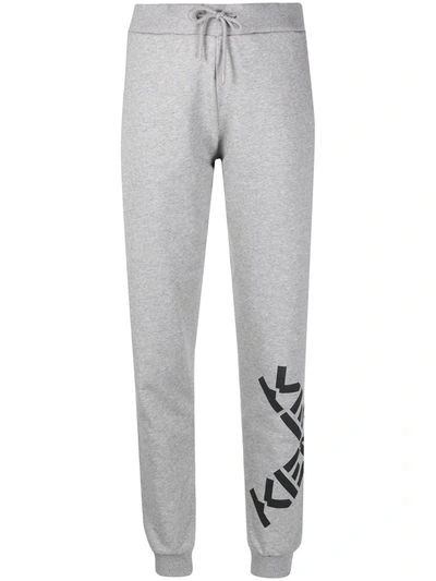 Shop Kenzo Logo Track Pants In Grey