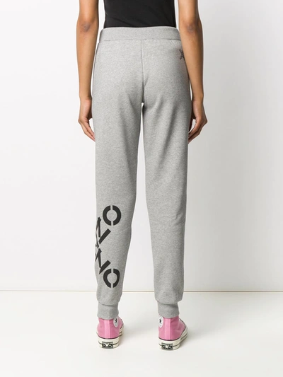 Shop Kenzo Logo Track Pants In Grey