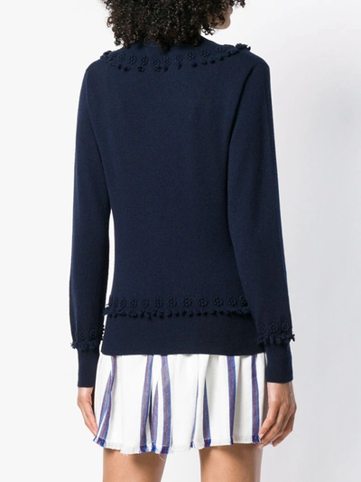 Shop Barrie Romantic Timeless Cashmere V Neck Pullover In Blue