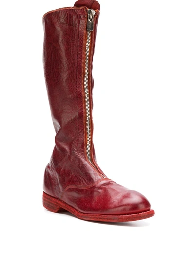 Shop Guidi Front Zip Boot In Red