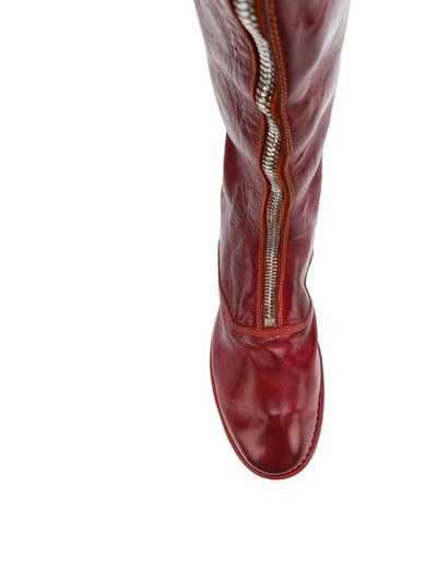 Shop Guidi Front Zip Boot In Red