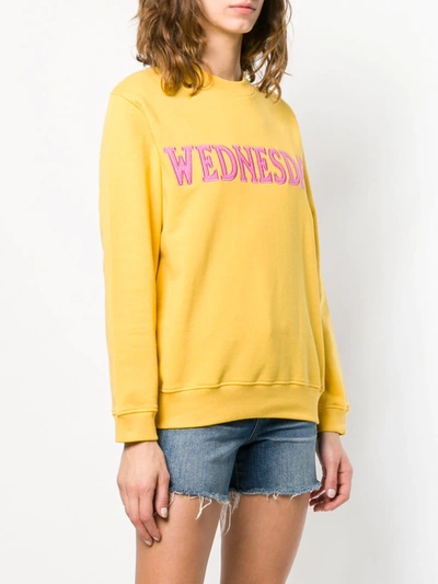 Shop Alberta Ferretti Wednesday Patch Sweatshirt In Yellow