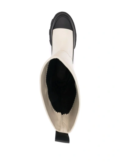 Shop Ganni Tubular Chunky-sole Boots In Nude