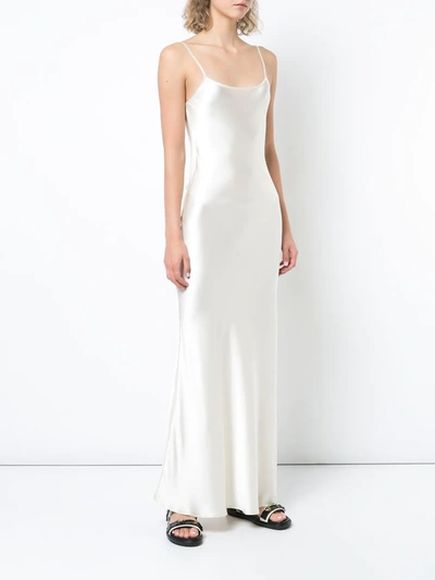 Voz Liquid Slip Dress In White