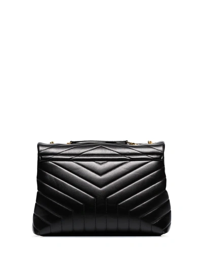 Shop Saint Laurent Medium Loulou Quilted Shoulder Bag In Black