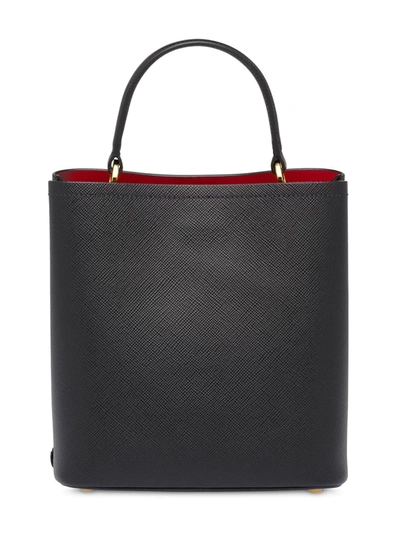 Shop Prada Double Saffiano Leather Tote In Black