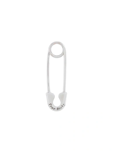 Shop True Rocks Safety Pin Stud Earring In Silver