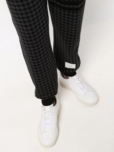 Shop Thom Browne Houndstooth-check Track Pants In Black