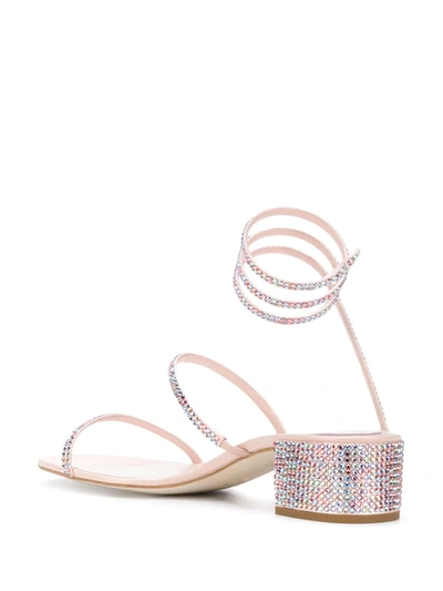 Shop René Caovilla Spiral Sandals In Pink