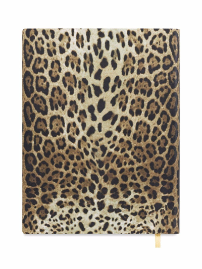 Dolce & Gabbana Large Blank Notebook Leather Cover Multicolor Unisex Onesize In Brown
