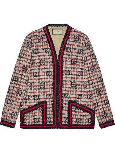 Shop Gucci Gg Tweed Jacket In White