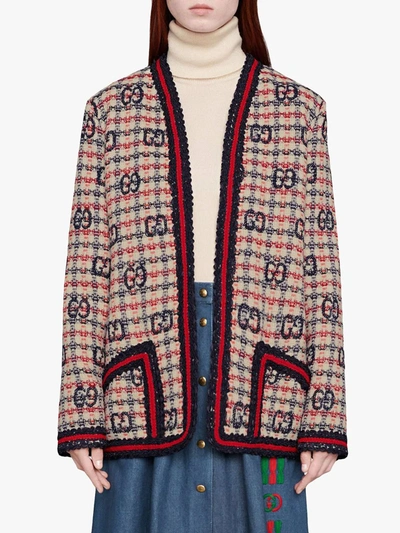 Shop Gucci Gg Tweed Jacket In White