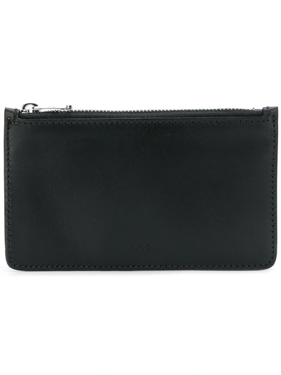 Shop Apc Logo Embossed Cardholder Wallet In Black