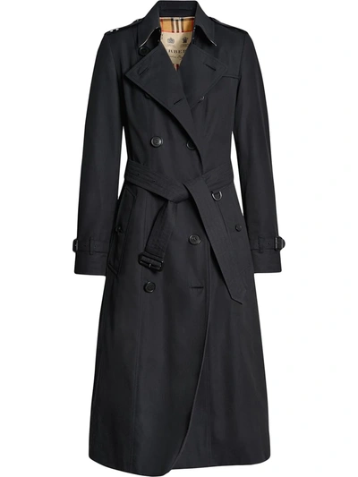 Shop Burberry Chelsea Heritage Belted Trench Coat In Blue