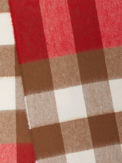 Shop Burberry Check Cashmere Scarf In Red