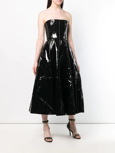 ALEX PERRY STRAPLESS MIDI DRESS - 黑色