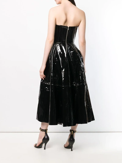 Shop Alex Perry Strapless Midi Dress In Black