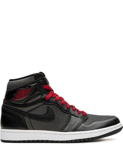 Jordan Air  1 Retro High Og "black Satin/gym Red" Sneakers In Black