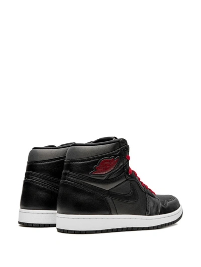 Jordan Air  1 Retro High Og "black Satin/gym Red" Sneakers In Black
