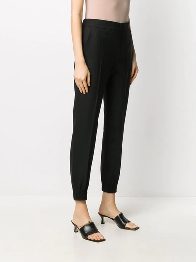 Shop Twinset Straight-leg Wool Trousers In Black