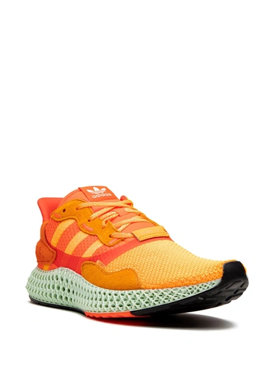 Shop Adidas Originals Zx 4000 4d "sns Los Angeles Sunrise" Sneakers In Orange