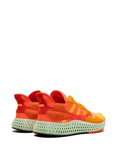 Shop Adidas Originals Zx 4000 4d "sns Los Angeles Sunrise" Sneakers In Orange